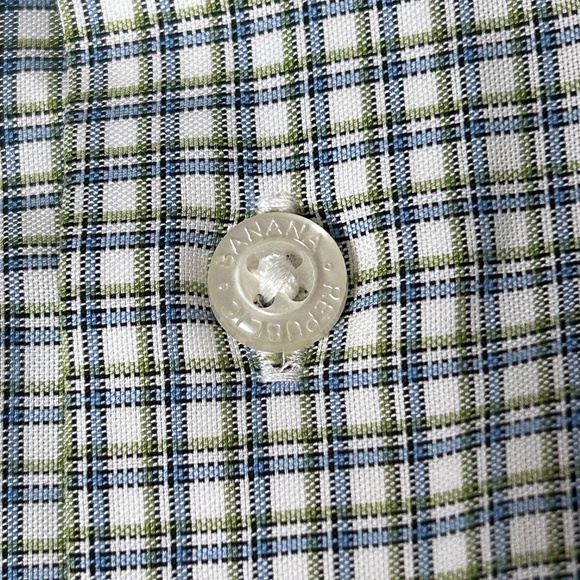 Banana Republic Dress Shirt Slim Fit Long Sleeve 100% Cotton Window pane Check - Picture 13 of 16